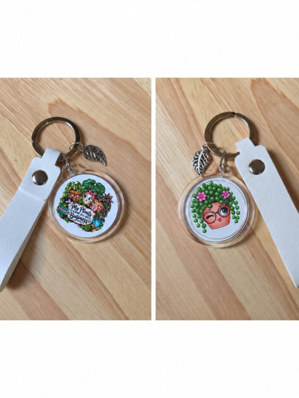 My Plants Know All My Business Double-Sided Plant Keychain